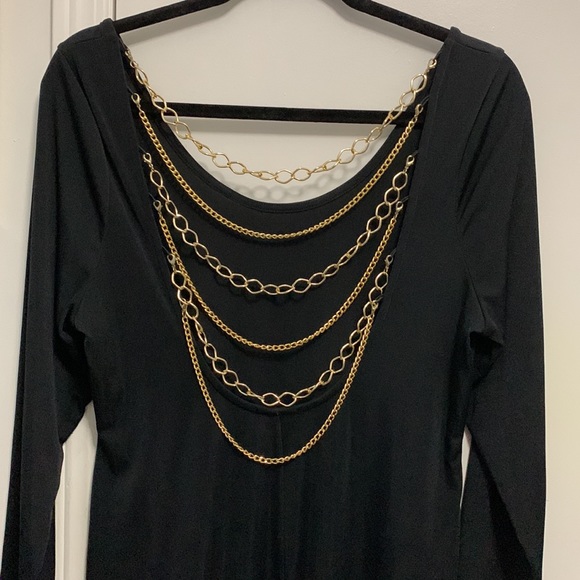 Venus Chainlink Detail Black Dress - Picture 1 of 9